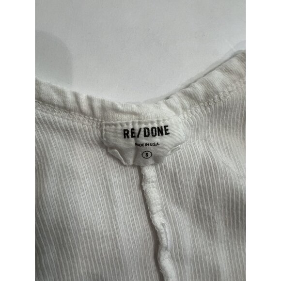 Re/Done Ribbed Tank Bodysuit in Optic White - Picture 5 of 5